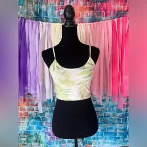Green Tie-Dye Crop Top Women’s